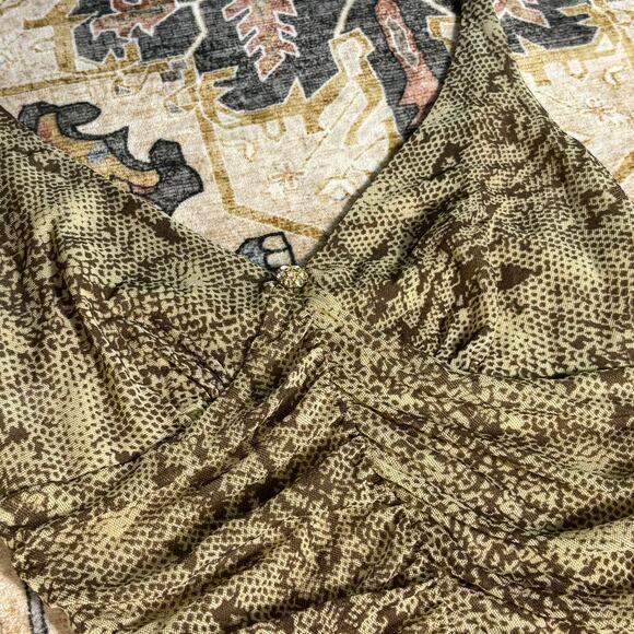 Vintage Express Tank Tops Y2k Snake Print Date Night Ruched Lot of Two Tanks XS - Picture 5 of 16